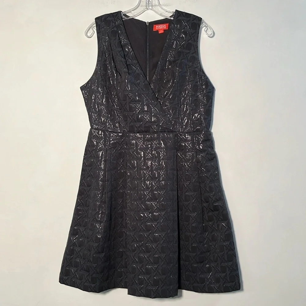 KIRNA ZABETE at TARGET Party Career Black Metallic Surplice Sleeveless Dress 14 - Picture 3 of 16